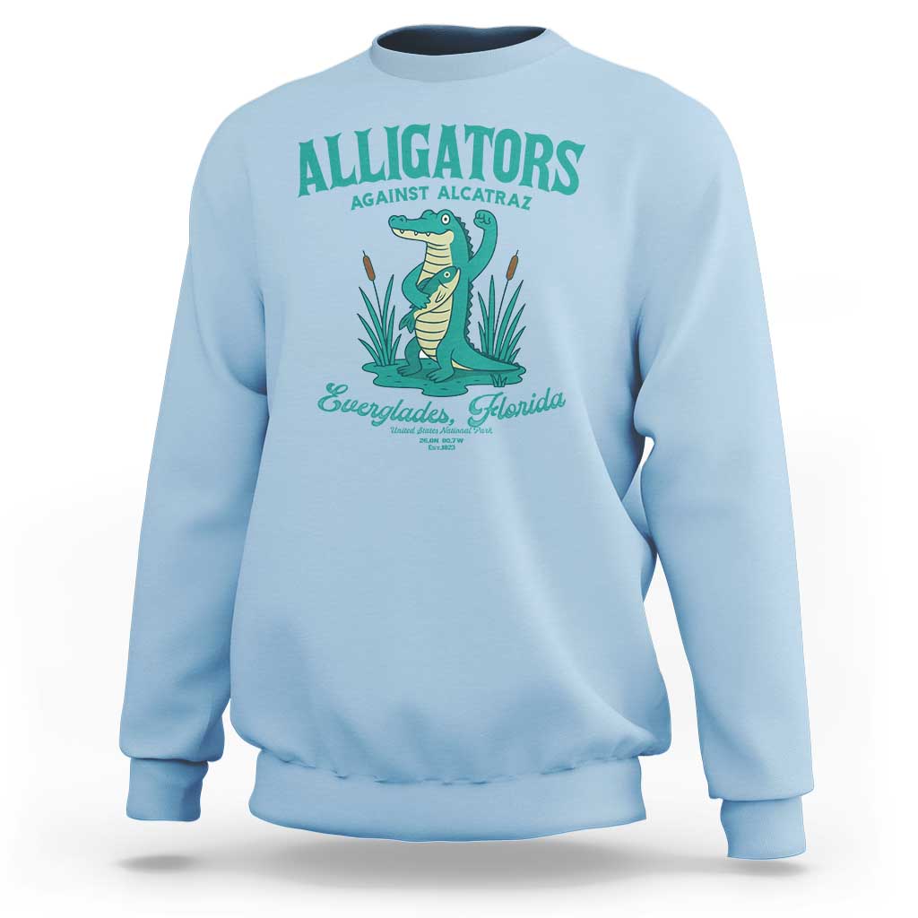Alligators Against Alcatraz Sweatshirt Everglades Florida for Human Rights - Wonder Print Shop