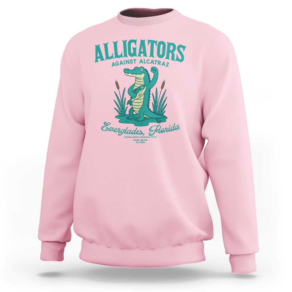 Alligators Against Alcatraz Sweatshirt Everglades Florida for Human Rights - Wonder Print Shop