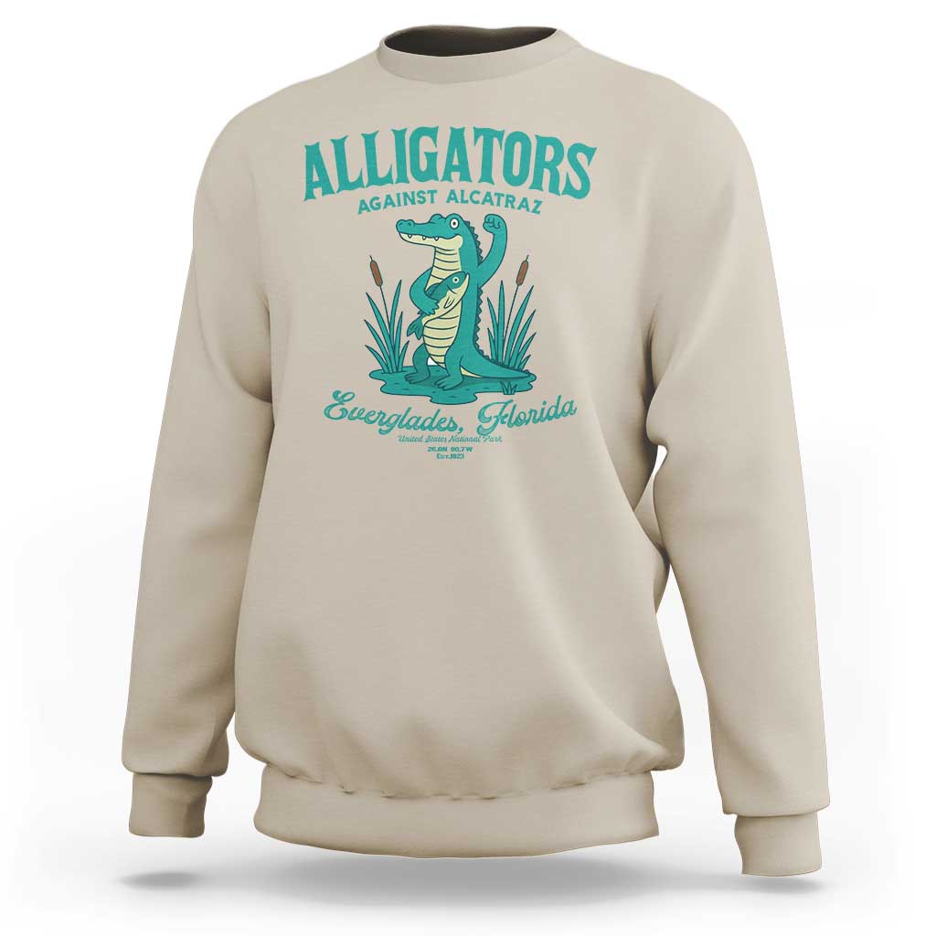 Alligators Against Alcatraz Sweatshirt Everglades Florida for Human Rights - Wonder Print Shop