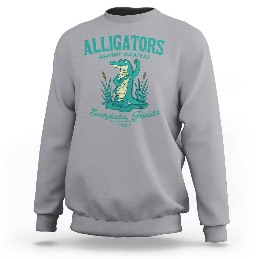 Alligators Against Alcatraz Sweatshirt Everglades Florida for Human Rights - Wonder Print Shop