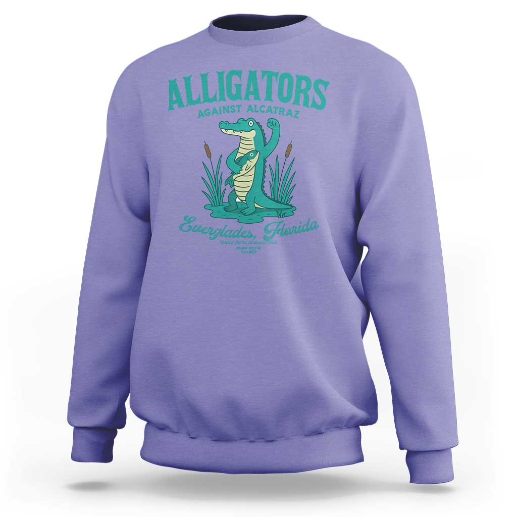 Alligators Against Alcatraz Sweatshirt Everglades Florida for Human Rights - Wonder Print Shop