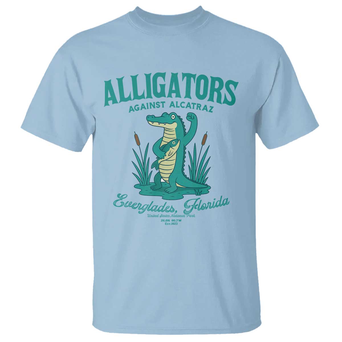 Alligators Against Alcatraz T Shirt Everglades Florida for Human Rights - Wonder Print Shop