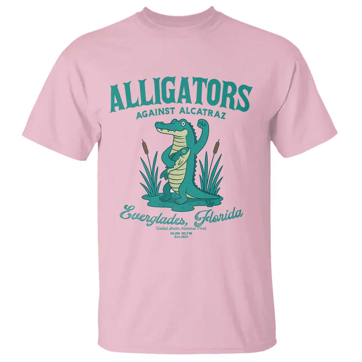 Alligators Against Alcatraz T Shirt Everglades Florida for Human Rights - Wonder Print Shop