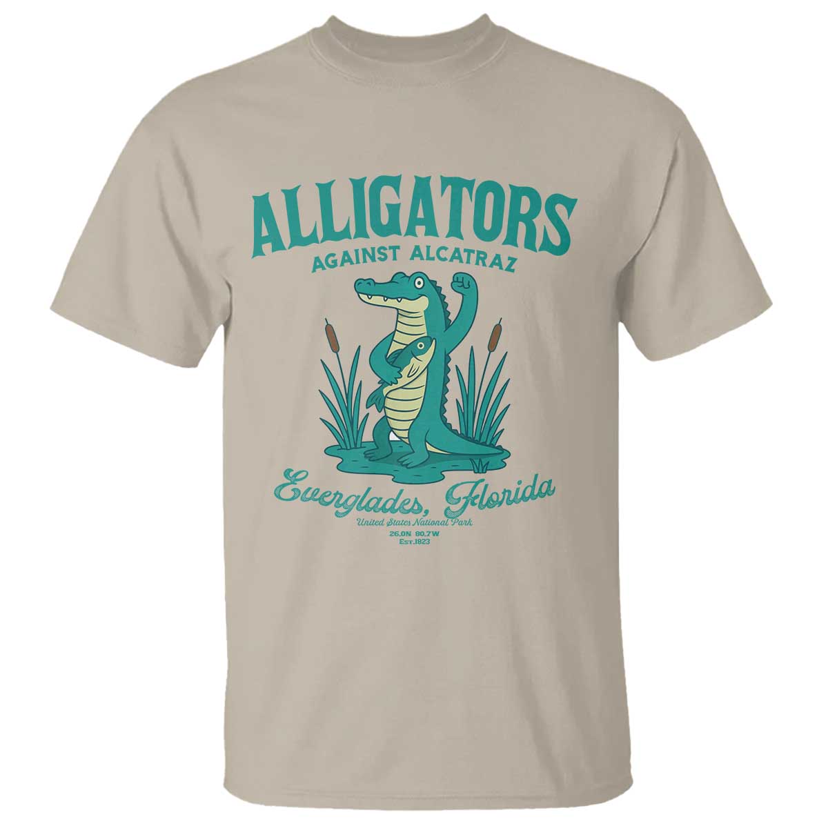 Alligators Against Alcatraz T Shirt Everglades Florida for Human Rights - Wonder Print Shop