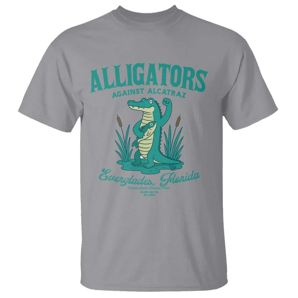 Alligators Against Alcatraz T Shirt Everglades Florida for Human Rights - Wonder Print Shop