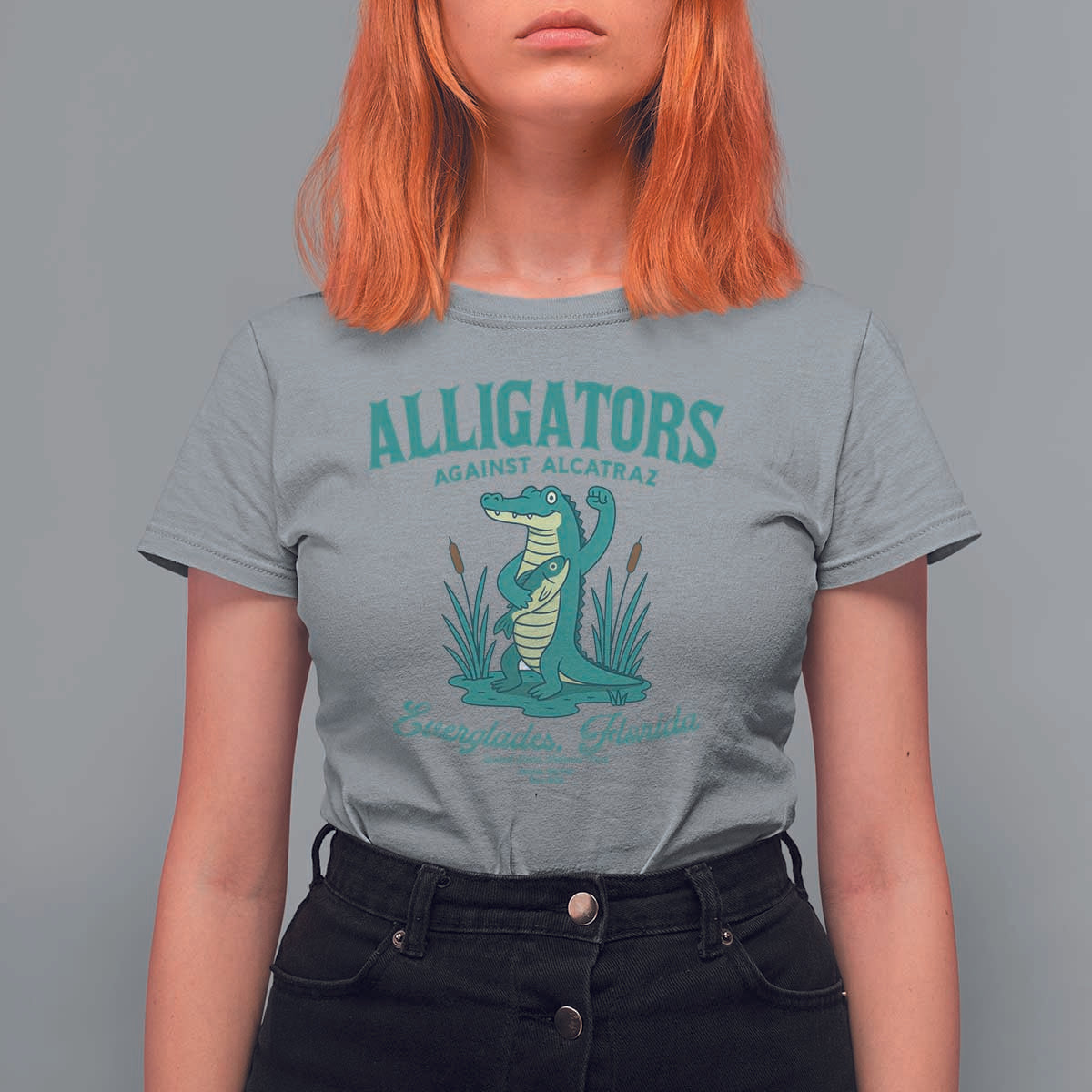Alligators Against Alcatraz T Shirt For Women Everglades Florida for Human Rights - Wonder Print Shop