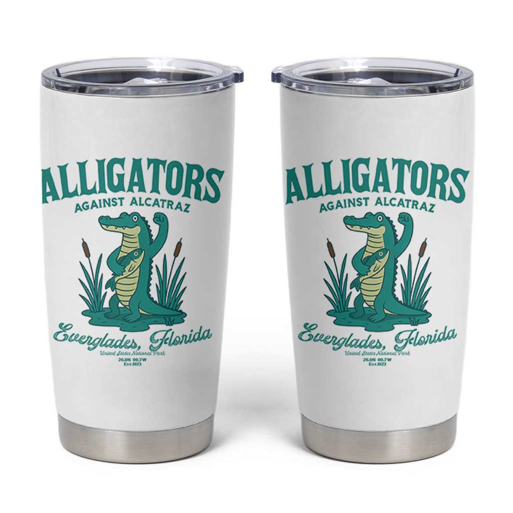 Alligators Against Alcatraz Tumbler Cup Everglades Florida for Human Rights - Wonder Print Shop