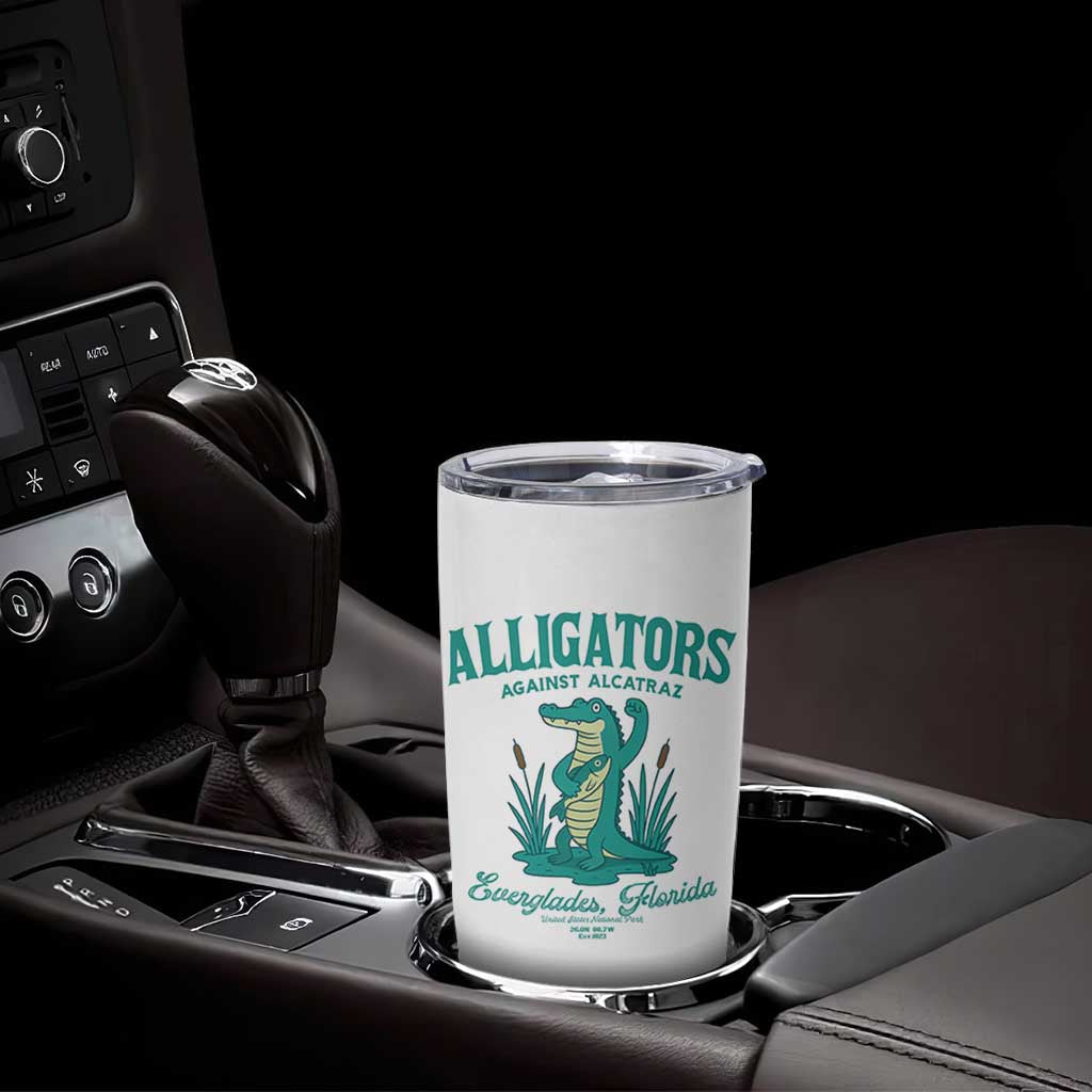 Alligators Against Alcatraz Tumbler Cup Everglades Florida for Human Rights - Wonder Print Shop