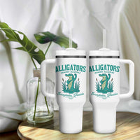 Alligators Against Alcatraz Tumbler With Handle Everglades Florida for Human Rights - Wonder Print Shop
