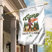 Vintage Funny Girly Bigfoot Camper Garden Flag Camp Hair Don't Care Sasquatch Camping Outdoor Adventure