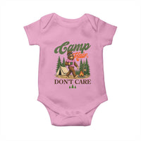 Vintage Funny Girly Bigfoot Camper Baby Onesie Camp Hair Don't Care Sasquatch Camping Outdoor Adventure