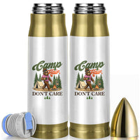Vintage Funny Girly Bigfoot Camper Bullet Tumbler Camp Hair Don't Care Sasquatch Camping Outdoor Adventure