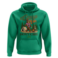 Vintage Funny Girly Bigfoot Camper Hoodie Camp Hair Don't Care Sasquatch Camping Outdoor Adventure