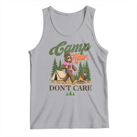 Vintage Funny Girly Bigfoot Camper Tank Top Camp Hair Don't Care Sasquatch Camping Outdoor Adventure