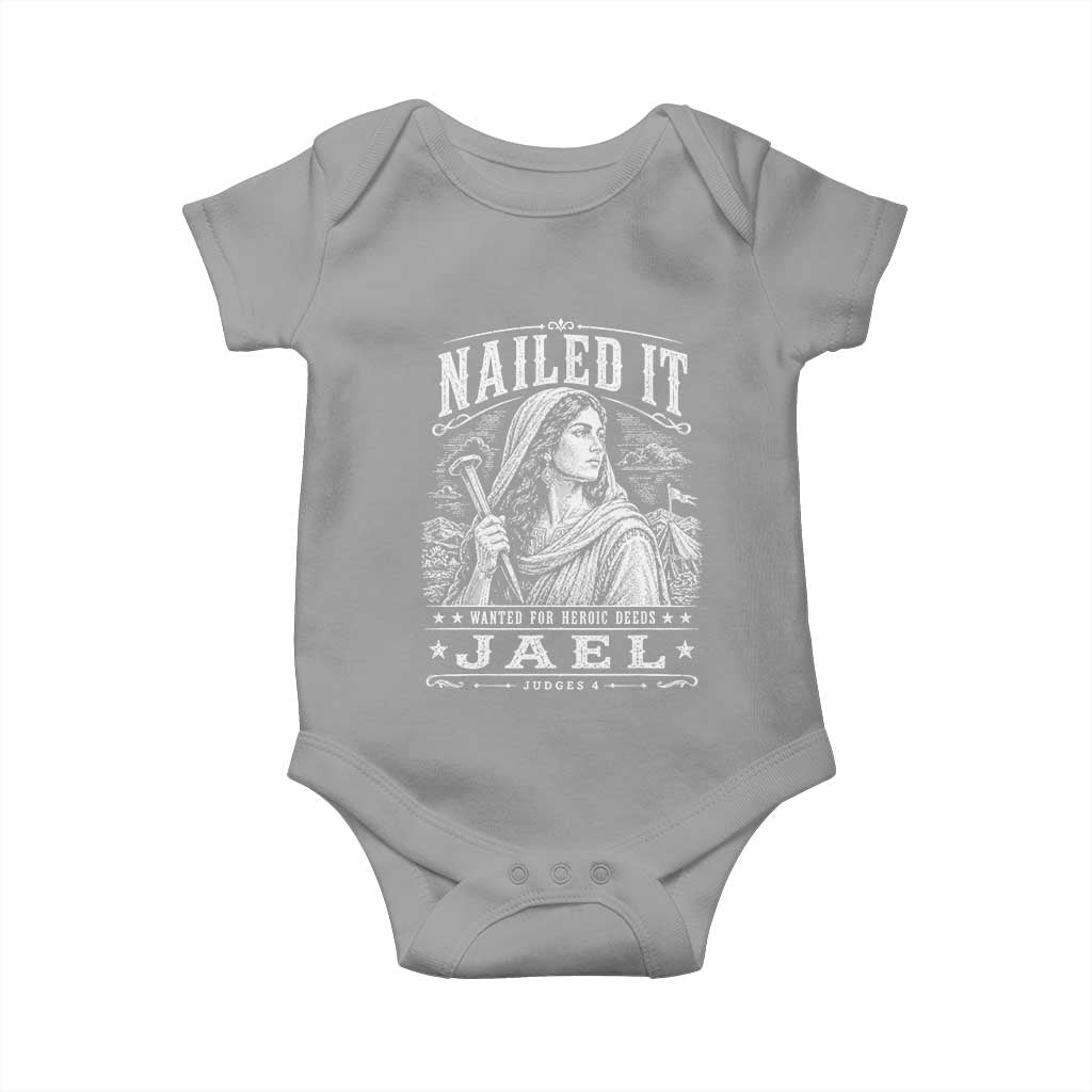 Nailed It Jael Judges 4 Old Testament Baby Onesie Funny Biblical Woodcut Christian Faith