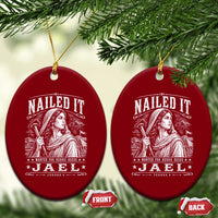 Nailed It Jael Judges 4 Old Testament Ceramic Ornament Funny Biblical Woodcut Christian Faith