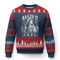 Nailed It Jael Judges 4 Old Testament Ugly Christmas Sweater Funny Biblical Woodcut Christian Faith