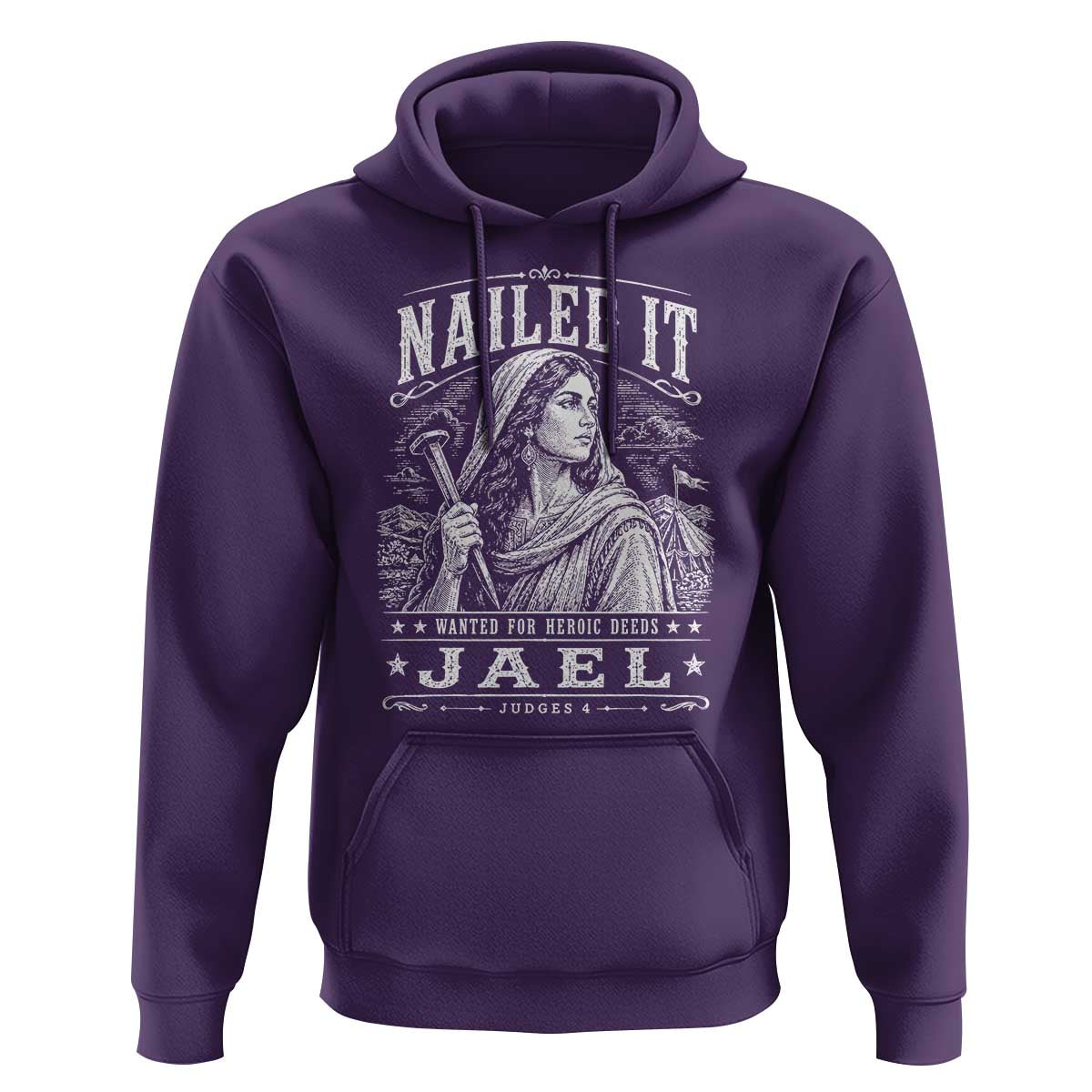 Nailed It Jael Judges 4 Old Testament Hoodie Funny Biblical Woodcut Christian Faith