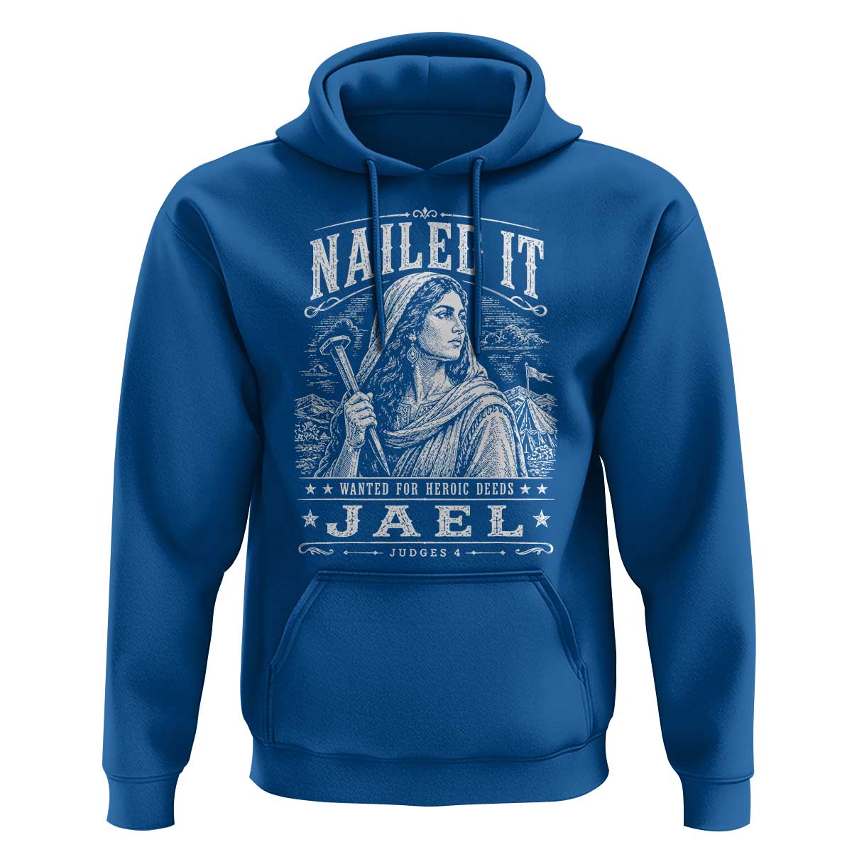Nailed It Jael Judges 4 Old Testament Hoodie Funny Biblical Woodcut Christian Faith