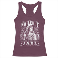 Nailed It Jael Judges 4 Old Testament Racerback Tank Top Funny Biblical Woodcut Christian Faith