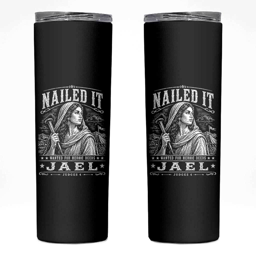 Nailed It Jael Judges 4 Old Testament Skinny Tumbler Funny Biblical Woodcut Christian Faith