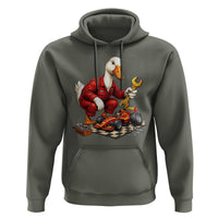 Funny Duck Mechanic Race Car Pit Crew Hoodie Motorsports Enthusiast Auto Repair