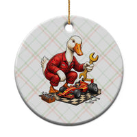 Funny Duck Mechanic Race Car Pit Crew Ceramic Ornament Motorsports Enthusiast Auto Repair
