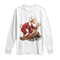 Funny Duck Mechanic Race Car Pit Crew Long Sleeve Shirt Motorsports Enthusiast Auto Repair
