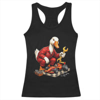 Funny Duck Mechanic Race Car Pit Crew Racerback Tank Top Motorsports Enthusiast Auto Repair