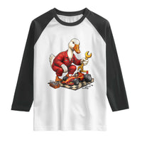 Funny Duck Mechanic Race Car Pit Crew Raglan Shirt Motorsports Enthusiast Auto Repair