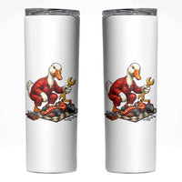 Funny Duck Mechanic Race Car Pit Crew Skinny Tumbler Motorsports Enthusiast Auto Repair