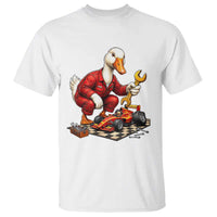 Funny Duck Mechanic Race Car Pit Crew T Shirt Motorsports Enthusiast Auto Repair
