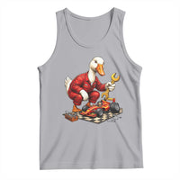 Funny Duck Mechanic Race Car Pit Crew Tank Top Motorsports Enthusiast Auto Repair