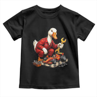 Funny Duck Mechanic Race Car Pit Crew Toddler T Shirt Motorsports Enthusiast Auto Repair