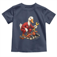 Funny Duck Mechanic Race Car Pit Crew Toddler T Shirt Motorsports Enthusiast Auto Repair