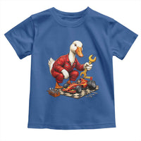 Funny Duck Mechanic Race Car Pit Crew Toddler T Shirt Motorsports Enthusiast Auto Repair