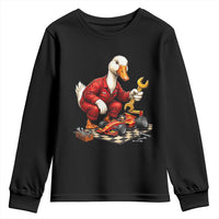 Funny Duck Mechanic Race Car Pit Crew Youth Sweatshirt Motorsports Enthusiast Auto Repair