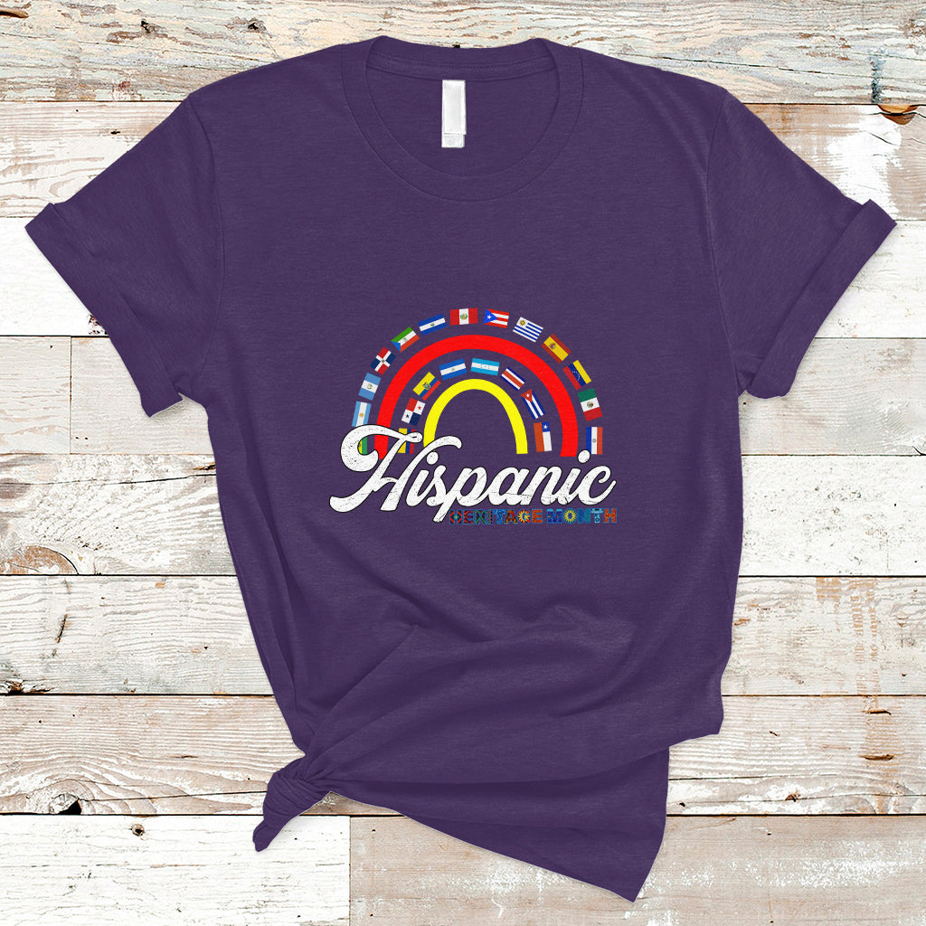 Hispanic Heritage Month T Shirt Hispanic Countries Flags Rainbow Hispanic Heritage Month - Wonder Print Shop