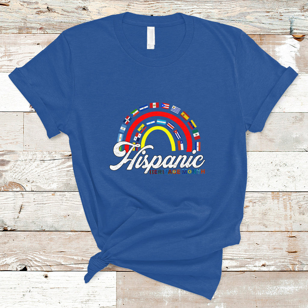 Hispanic Heritage Month T Shirt Hispanic Countries Flags Rainbow Hispanic Heritage Month - Wonder Print Shop