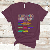 Hispanic Heritage Month T Shirt Hispanic Countries Proud To Be Hispanic Heritage Month - Wonder Print Shop