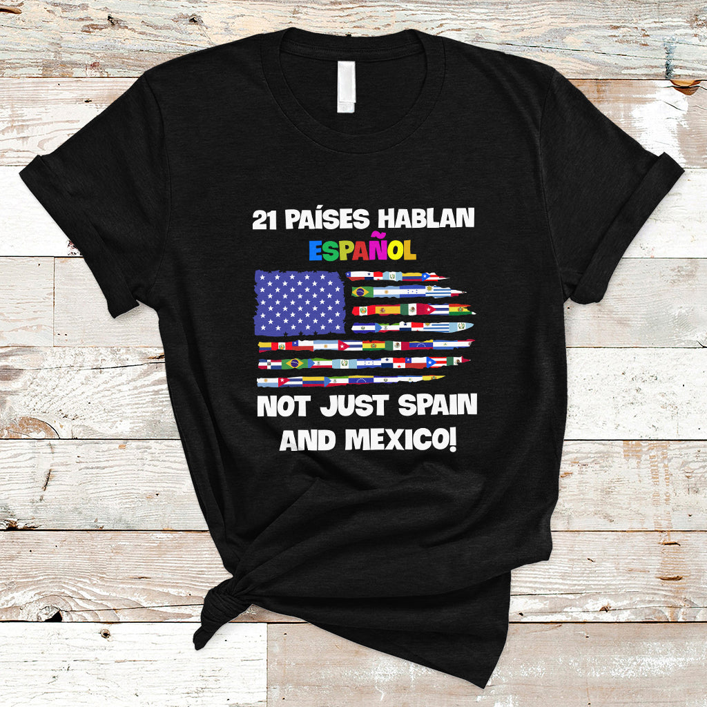 Hispanic Heritage Month T Shirt 21 Paises Hablan Espanol Spanish Hispanic Heritage Month - Wonder Print Shop