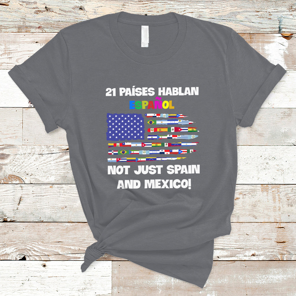 Hispanic Heritage Month T Shirt 21 Paises Hablan Espanol Spanish Hispanic Heritage Month - Wonder Print Shop