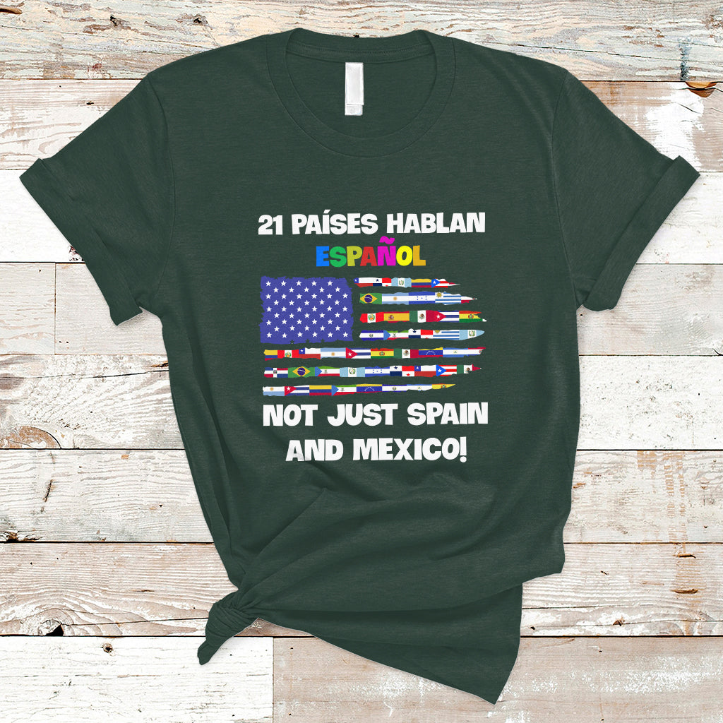 Hispanic Heritage Month T Shirt 21 Paises Hablan Espanol Spanish Hispanic Heritage Month - Wonder Print Shop