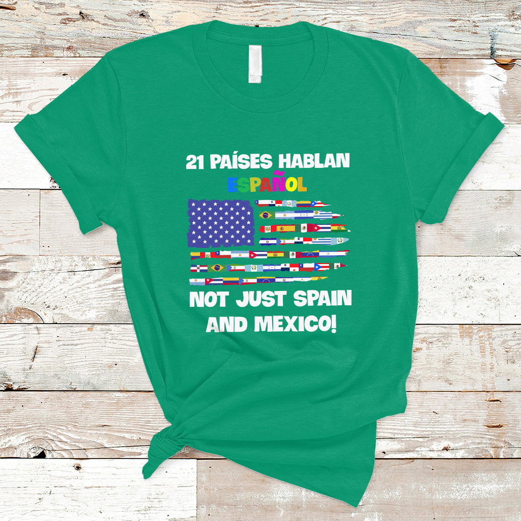 Hispanic Heritage Month T Shirt 21 Paises Hablan Espanol Spanish Hispanic Heritage Month - Wonder Print Shop