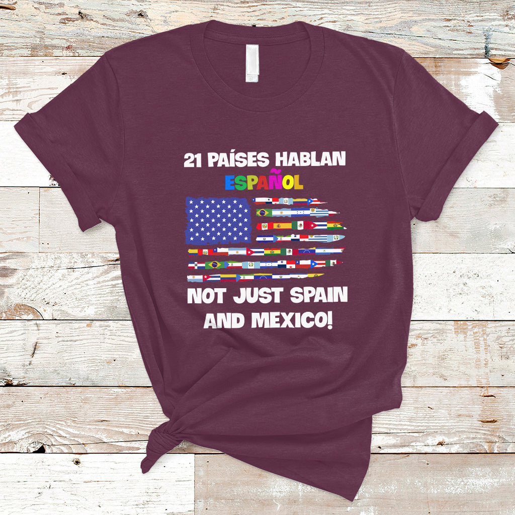 Hispanic Heritage Month T Shirt 21 Paises Hablan Espanol Spanish Hispanic Heritage Month - Wonder Print Shop