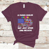 Hispanic Heritage Month T Shirt 21 Paises Hablan Espanol Spanish Hispanic Heritage Month - Wonder Print Shop