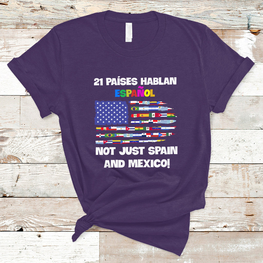 Hispanic Heritage Month T Shirt 21 Paises Hablan Espanol Spanish Hispanic Heritage Month - Wonder Print Shop