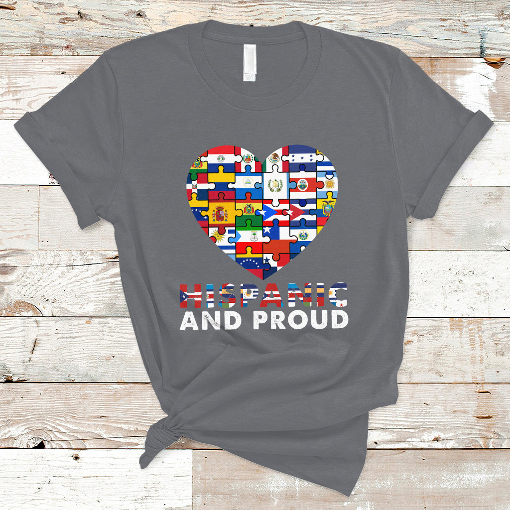 Hispanic Heritage Month T Shirt Hispanic And Proud Heart Pride Hispanic Heritage Month - Wonder Print Shop