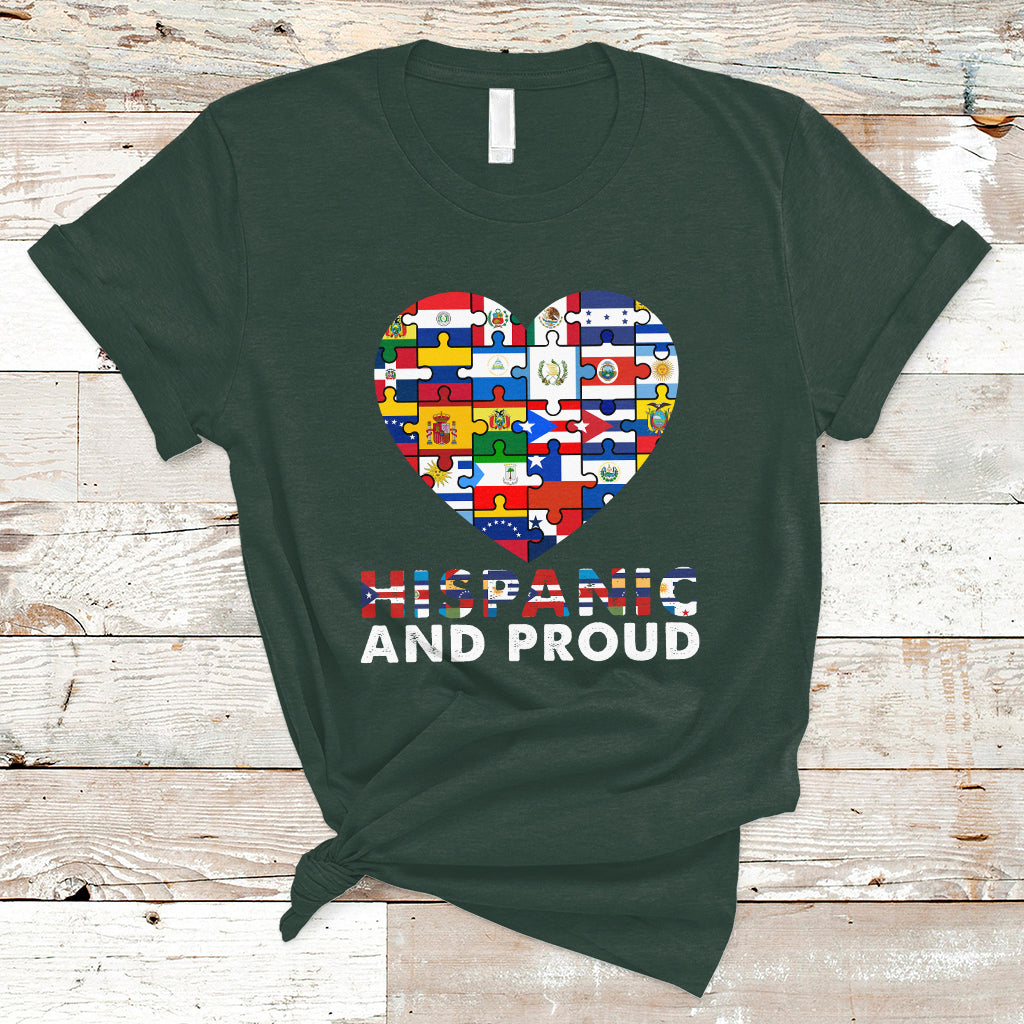 Hispanic Heritage Month T Shirt Hispanic And Proud Heart Pride Hispanic Heritage Month - Wonder Print Shop