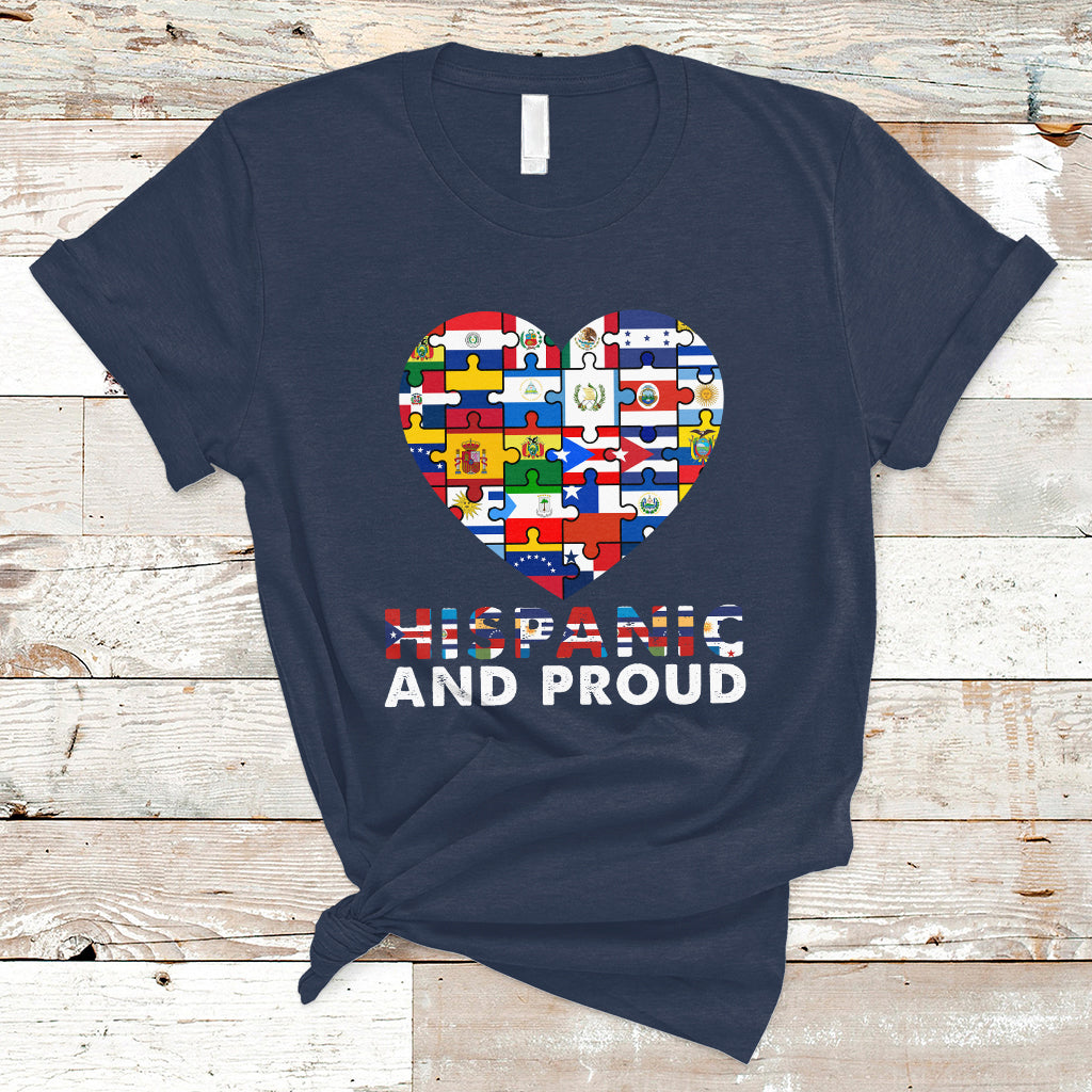 Hispanic Heritage Month T Shirt Hispanic And Proud Heart Pride Hispanic Heritage Month - Wonder Print Shop